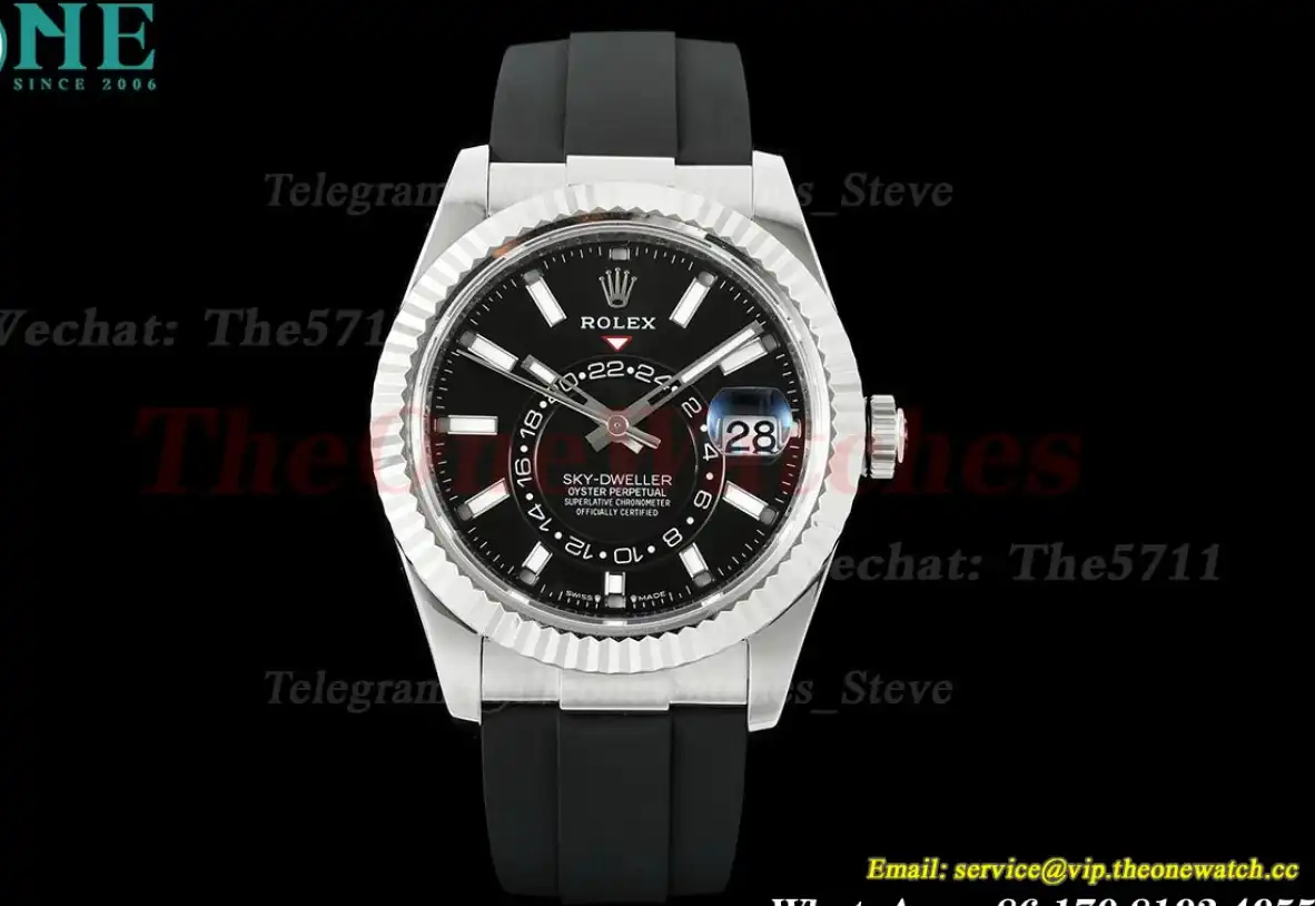 SkyDweller 336234 42mm SS RU Black Dial ZF A2824(Tungsten Heavy Version)