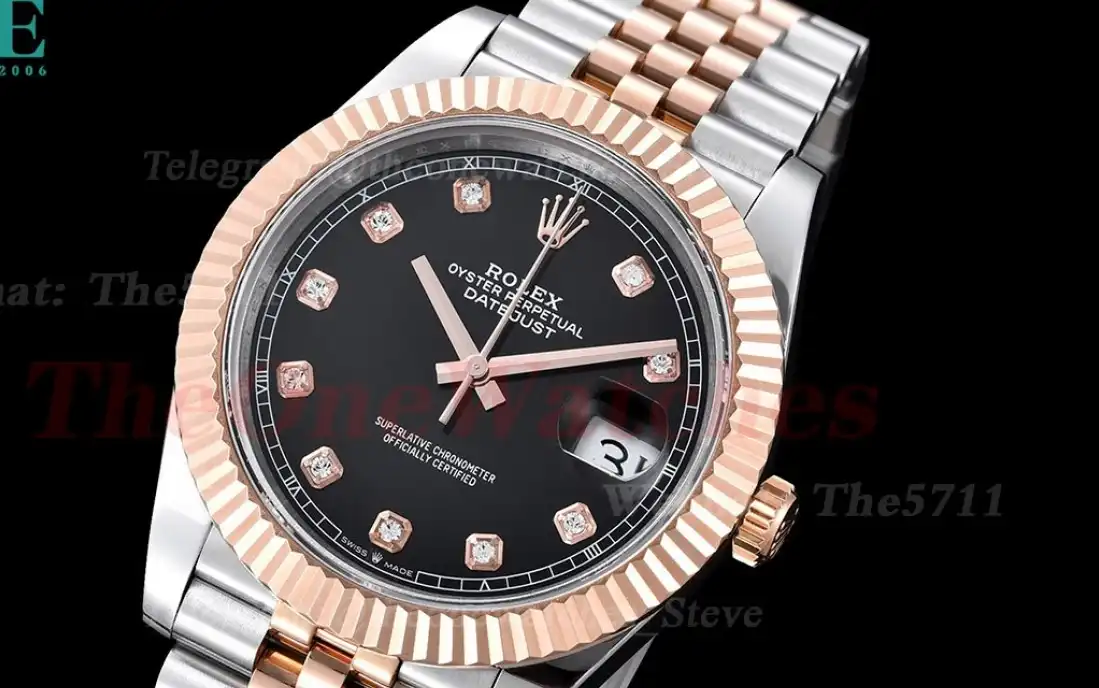 Datejust 126231 36mm Black Dia SS RG GMF A2824