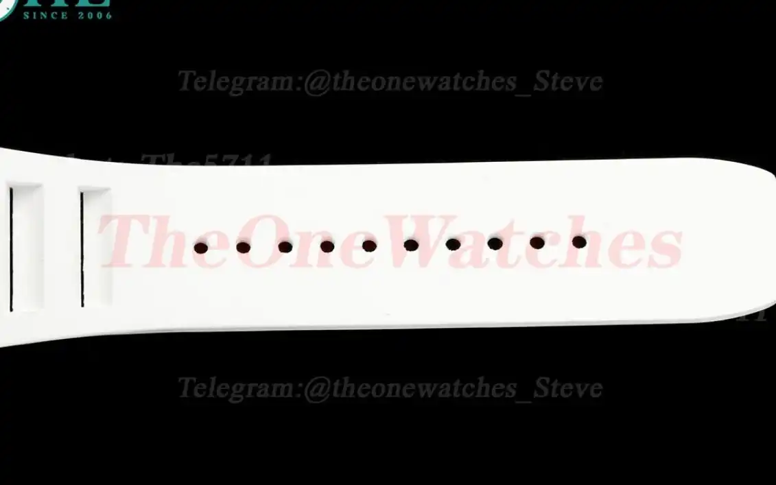 RM055 White Ceramic Red Skeleton Dial On White Rubber Strap T+F RMUL2