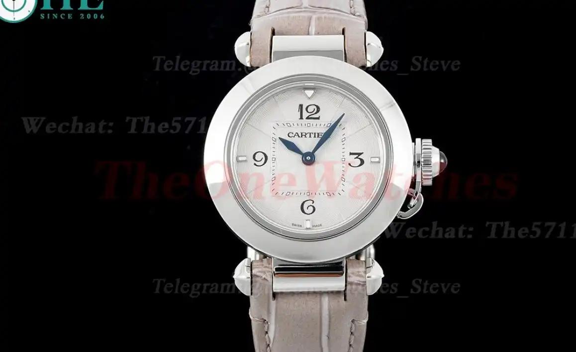 Pasha De Cartier Ladies 30mm Grey SS LE White Dial AF Quartz