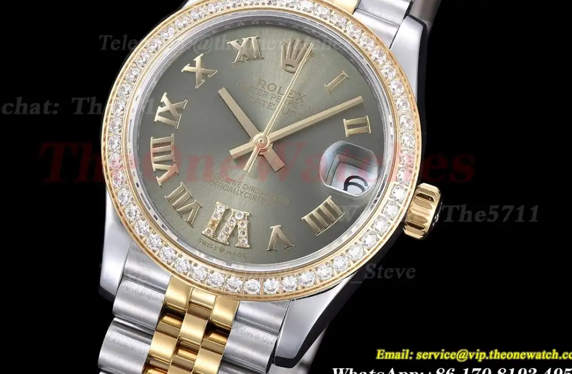 Datejust Ladies 31mm Jubilee YG SS Green Dial WF A2671