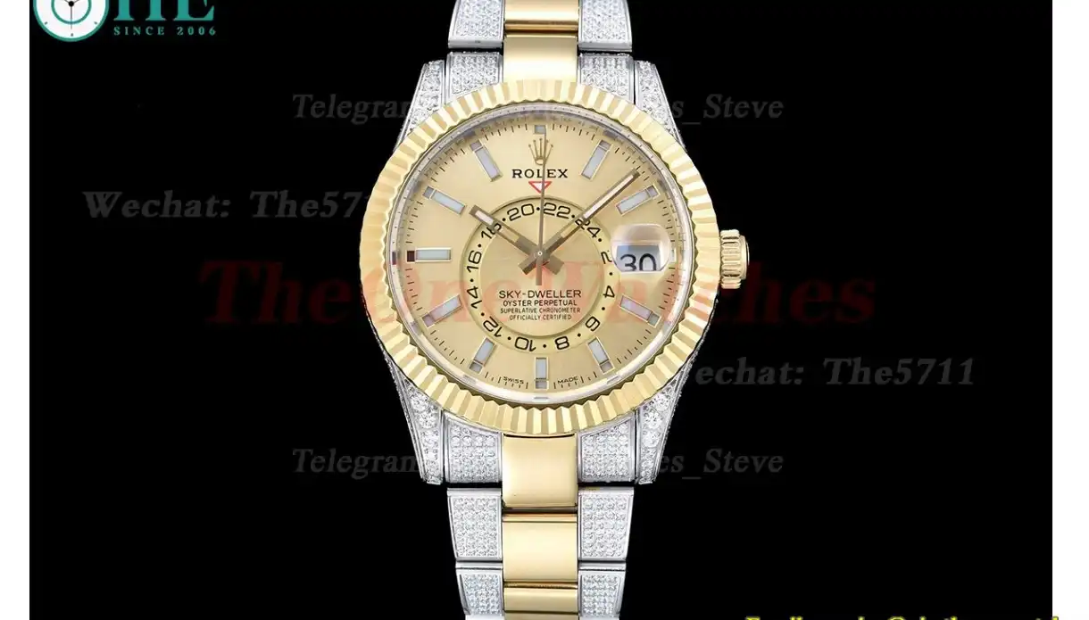 SkyDweller 42mm Diamond Oyster SS YG Gold Stk FNF A9001