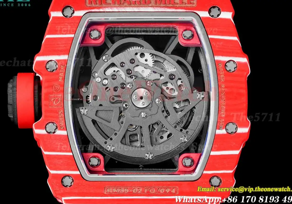 RM035-02 NTPT RU Skeleton Dial on Red Strap ZF V5 NH05A