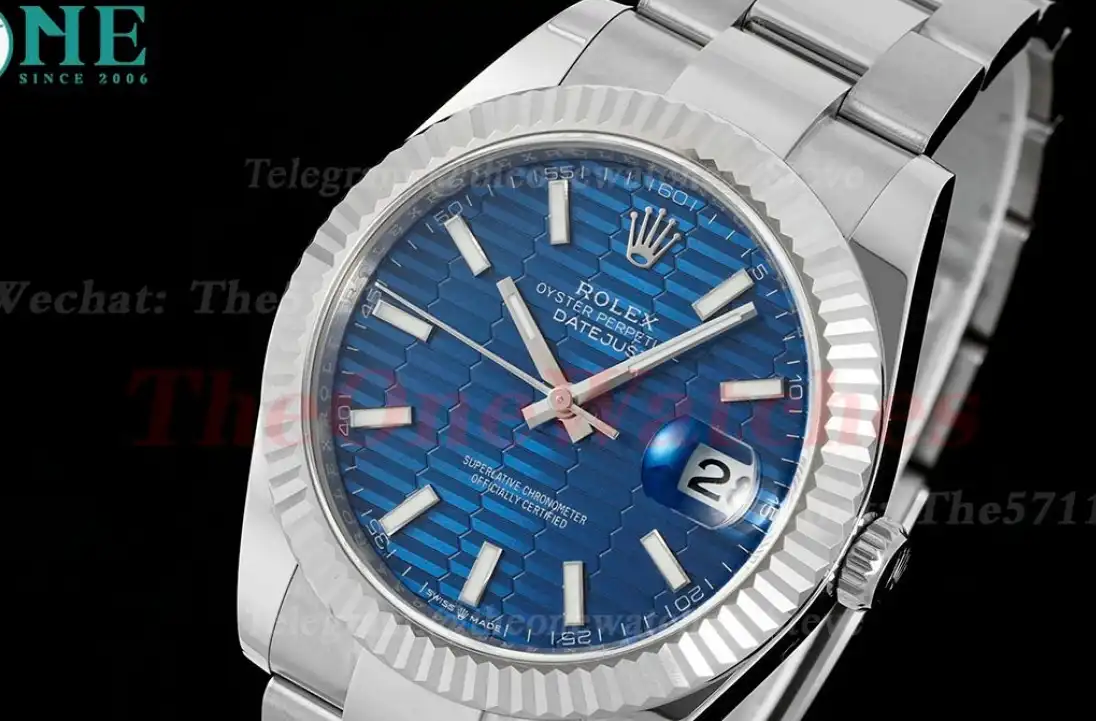 Datejust 126334 41mm SS SS Blue Textured Dial EWEF A3235