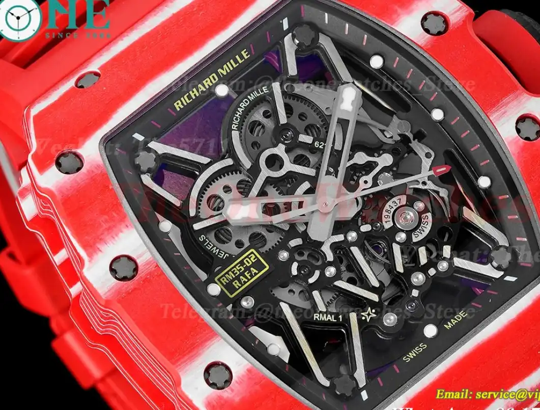 RM035-02 NTPT RU Skeleton Dial on Red Strap ZF V5 NH05A