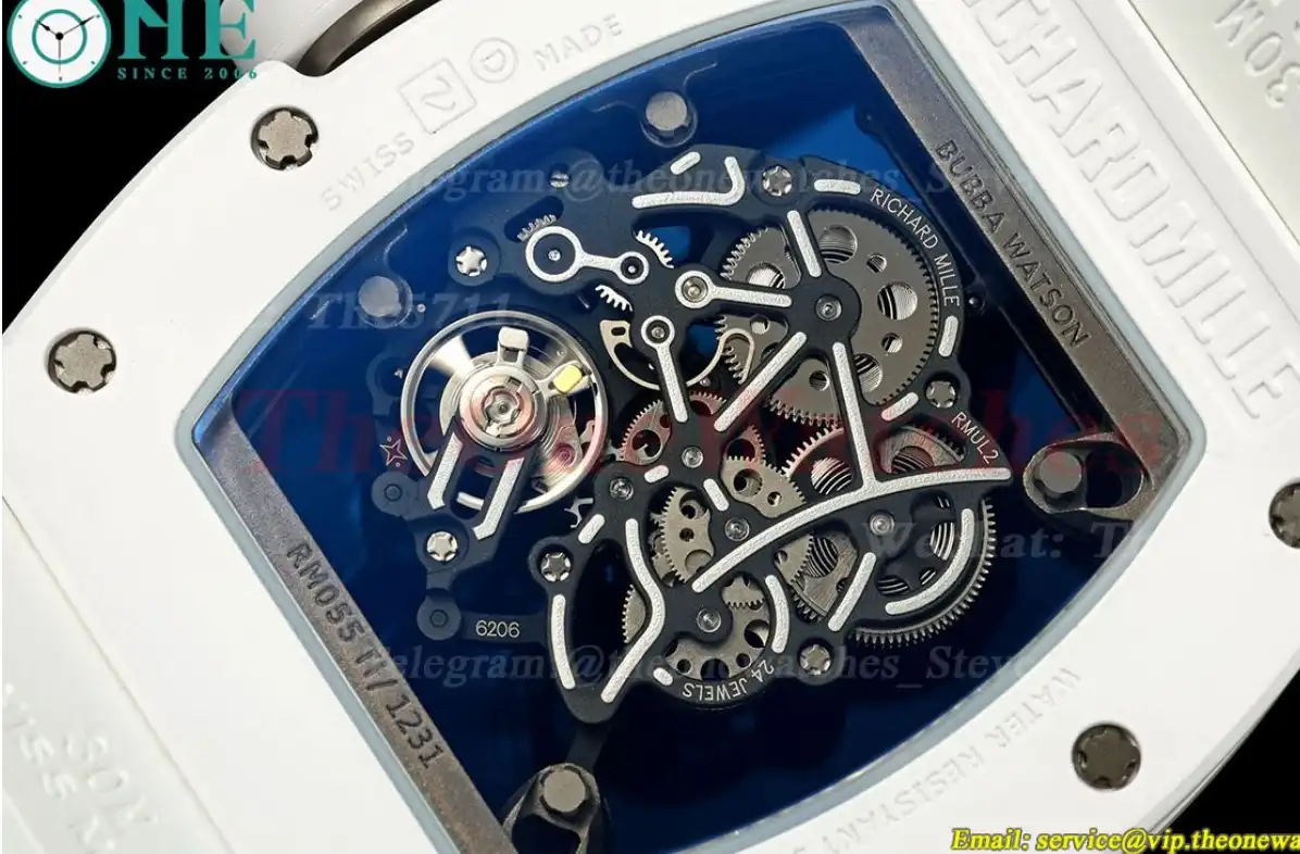 RM055 43mm White Cer RU Skeleton Dial ZF RMAL2 Super Clone