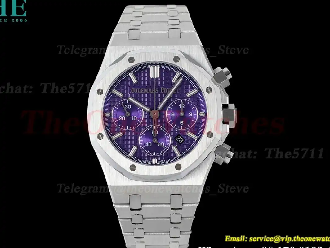 Royal Oak Chrono 26240 SS SS Purple Dial IPF A7750