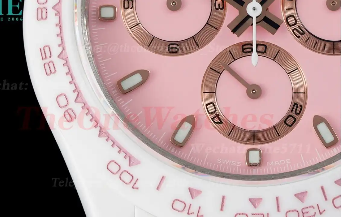 Daytona 40mm Cer Cer Pink Dial NOOB SA4130 Super Clone