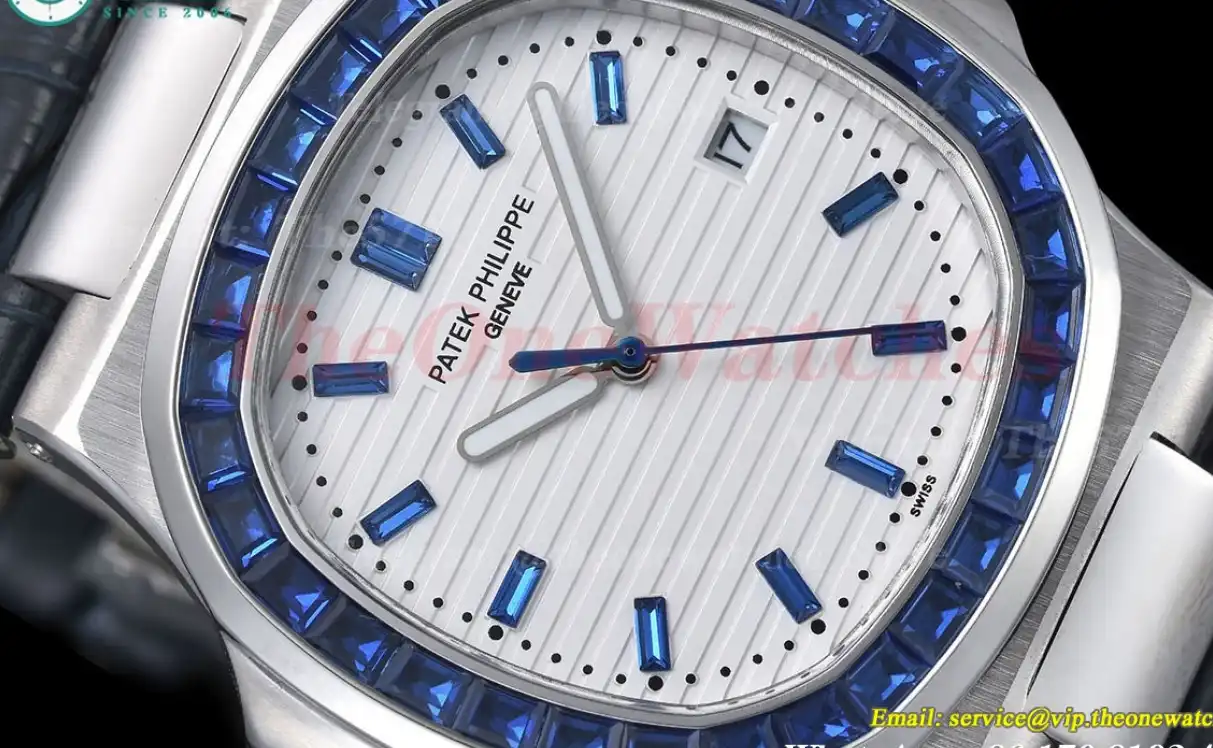 Nautilus Diamond 40mm SS LE Blue Dia White Dial GDF MY8215