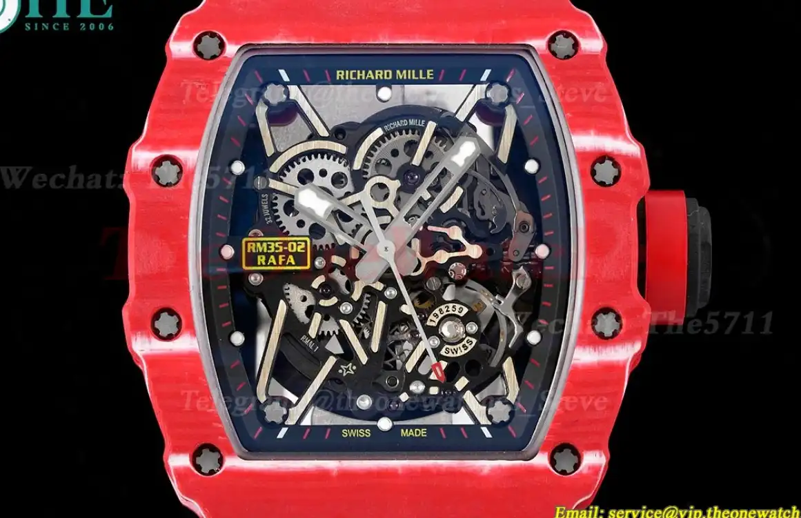 RM35-02 Skeleton Dial With White Rubber Strap T+F Clone RMUL2