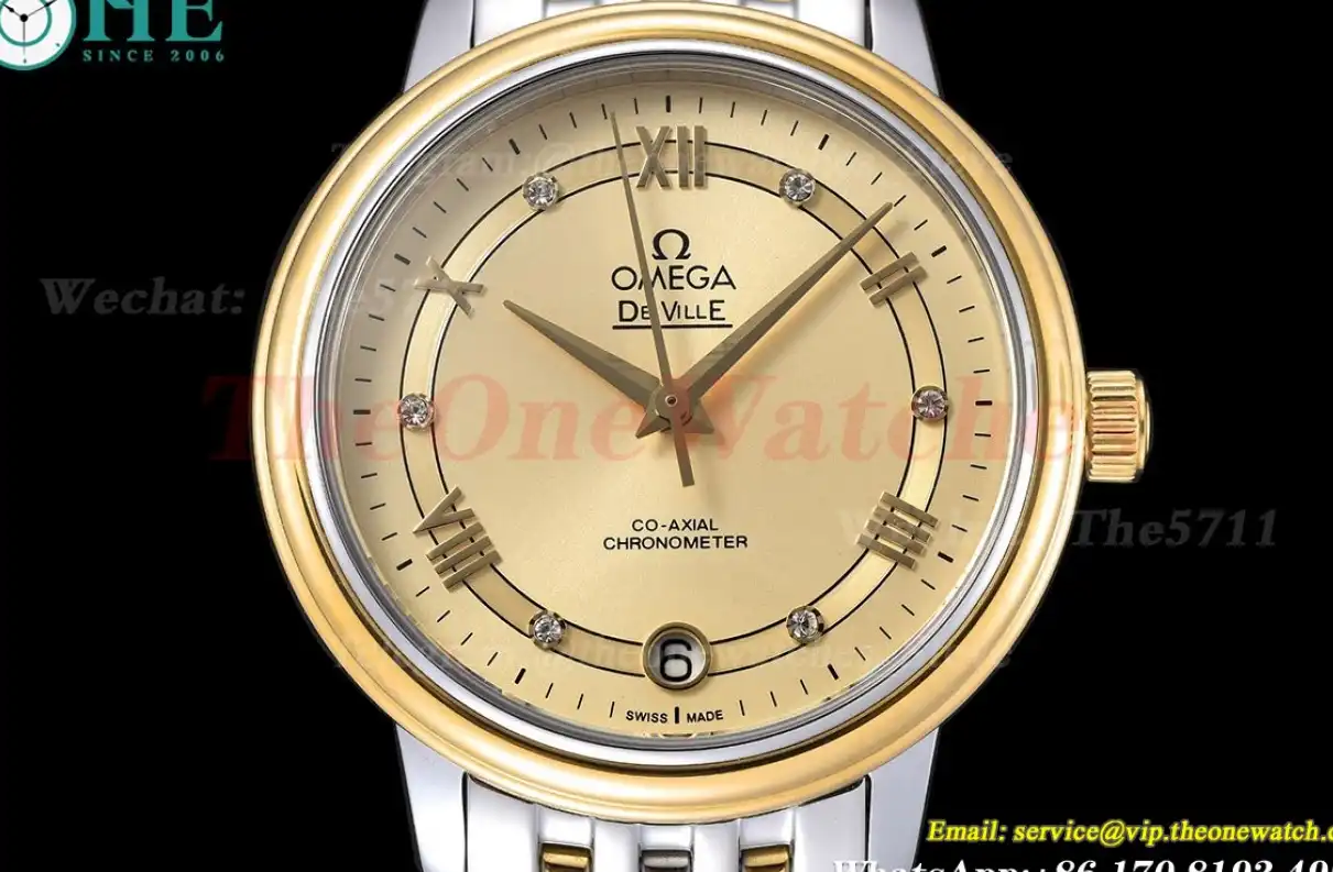 De Ville Prestige Ladies 32.7mm SS YG Gold Dial GDF MY8215