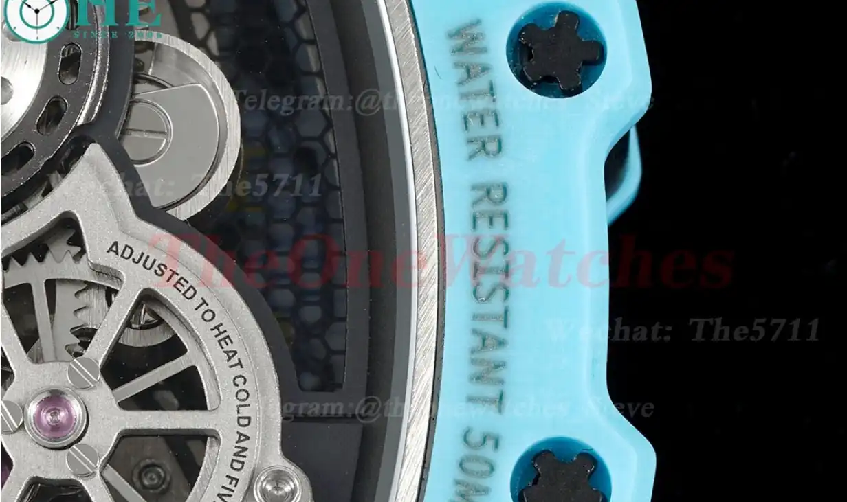 RM21-02 Blue Carbon Case on Black Rubber Strap RMF Tourbillon