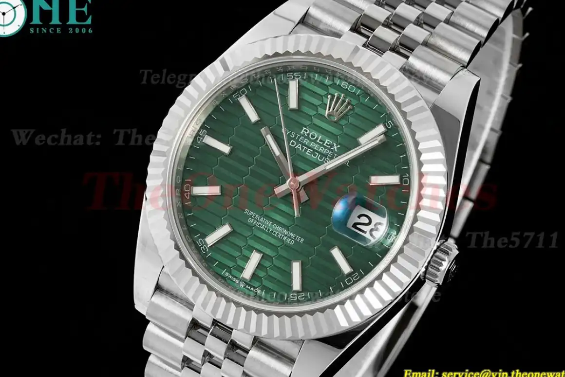 Datejust 126334 41mm Jub SS SS Green Textured  Stk EWEF A3235