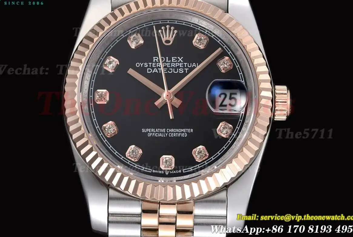 Datejust 126231 36mm Jub RG SS Black Dia GDF MY8215