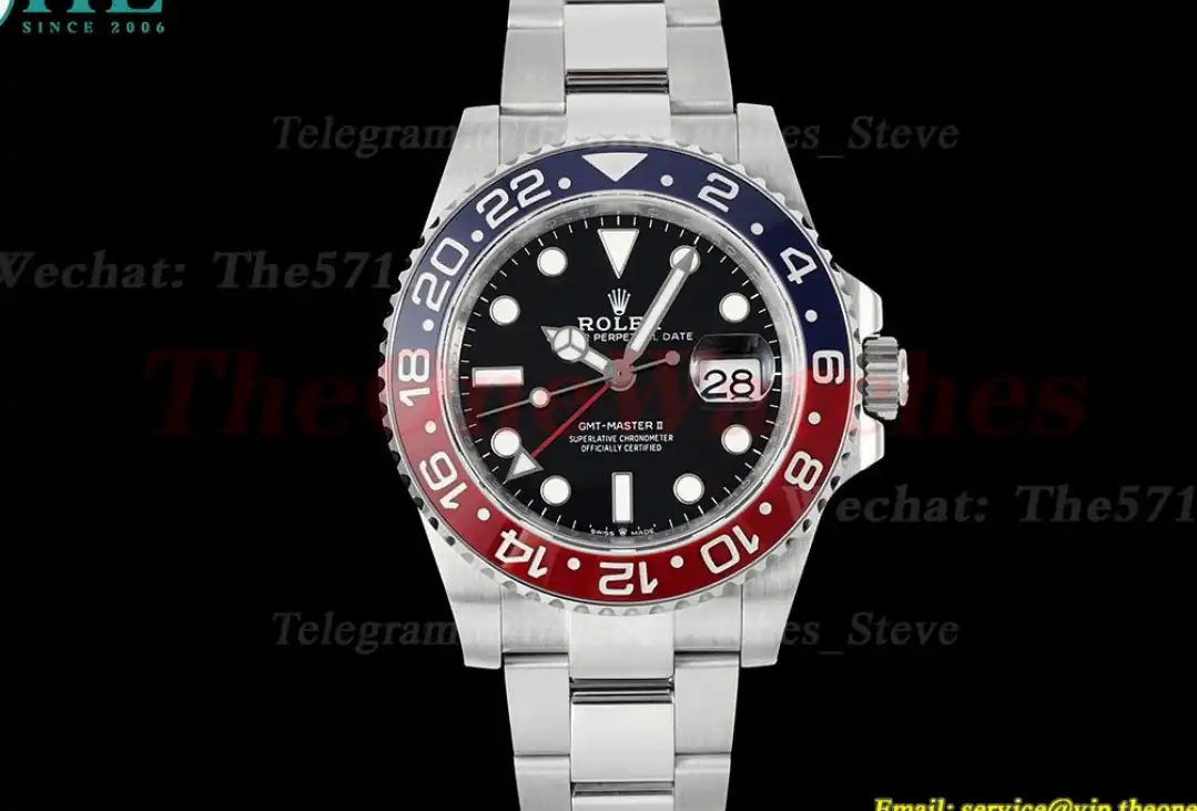 GMT Master II 126710 Pepsi Oys 40mm SS SS Black Dial QF VR3285