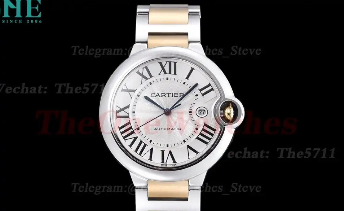 Ballon Bleu De Cartier 42mm YG SS White Dial GDF MY8215