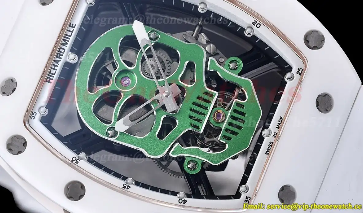 RM52-01 Ceramic Case On White Rubber Strap Real Tourbillon YSF