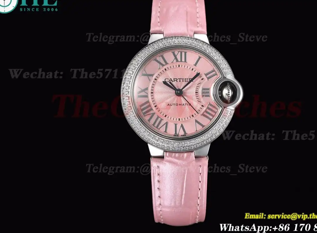 Ballon Bleu De Cartier 33mm Dia SS LE Pink Dial GDF NH05