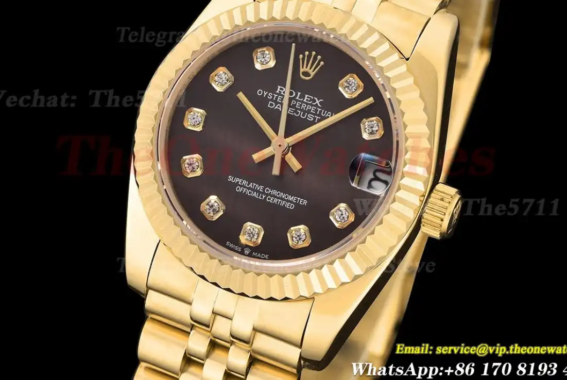 Datejust 28mm Jub YG YG Brown Dia GDF MY8215