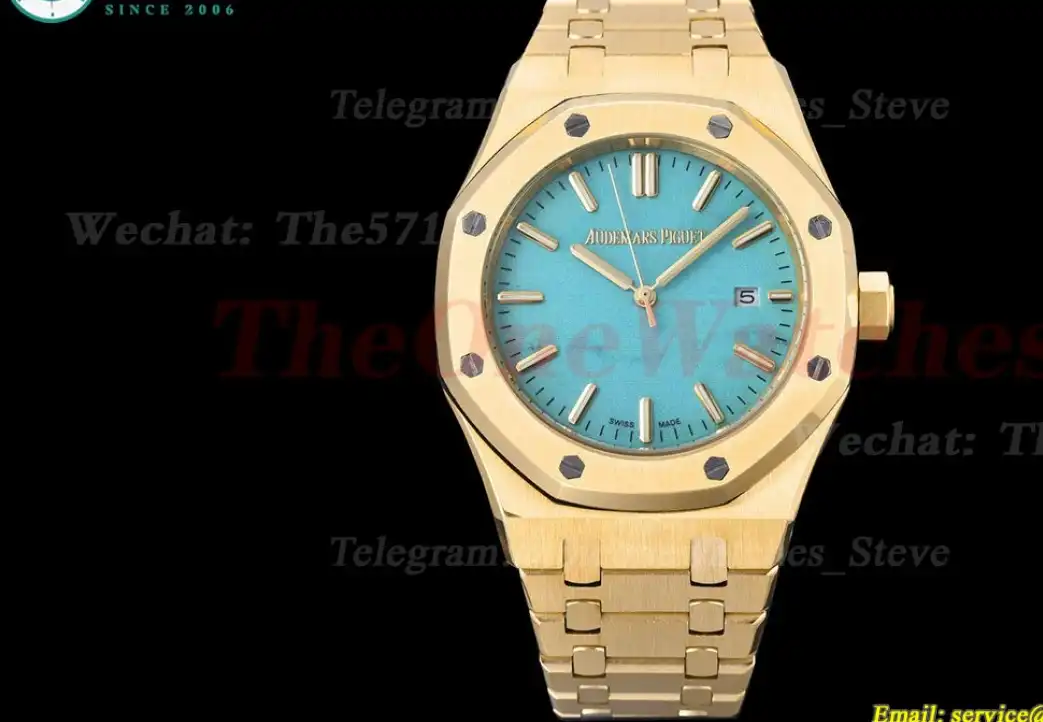 Royal Oak 15500 41mm YG YG Tiffany Blue Dial GDF MY8215