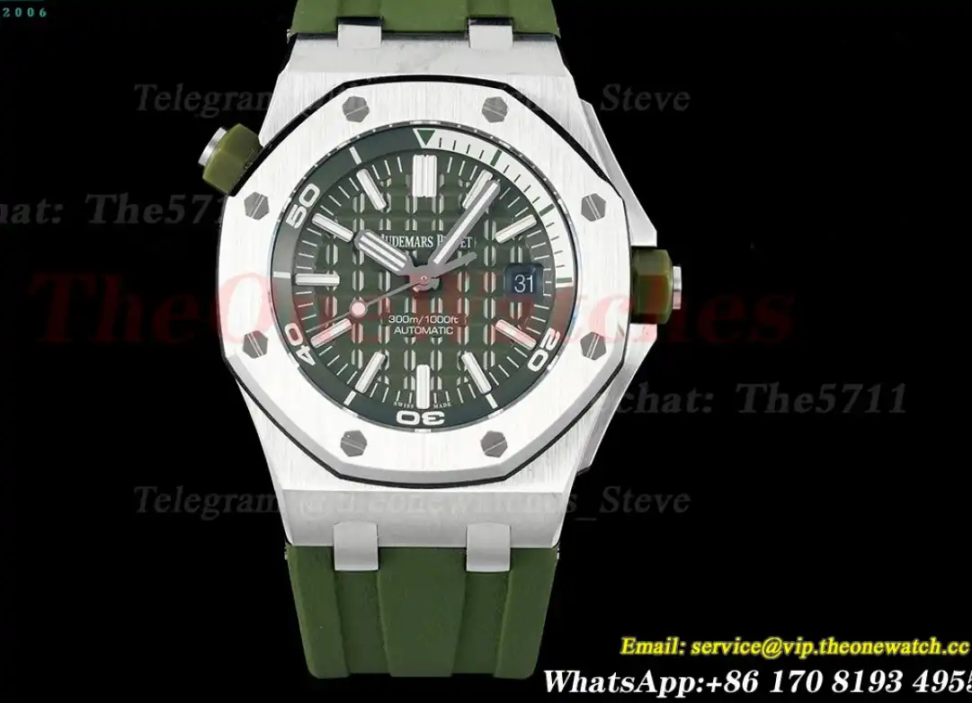 Royal Oak Offshore Diver 15710 42mm SS RU Green IPF SA3120 Super Clone