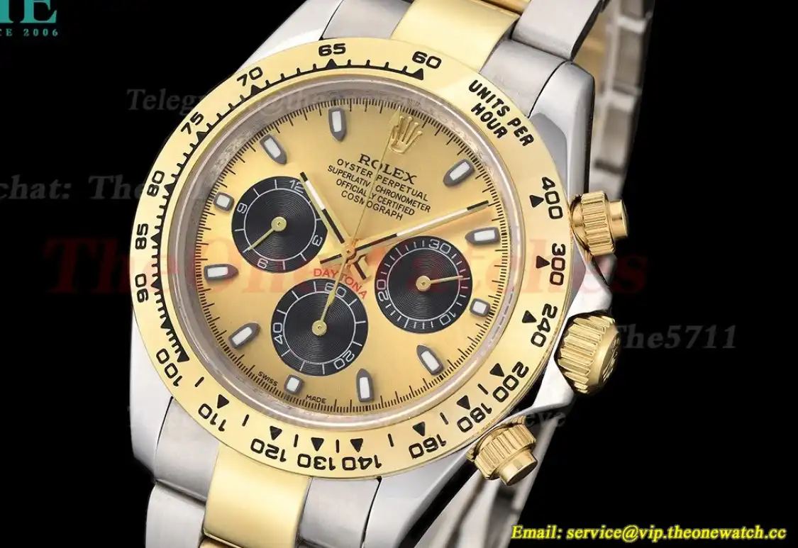 Daytona 40mm SS YG Gold Black GDF A3836