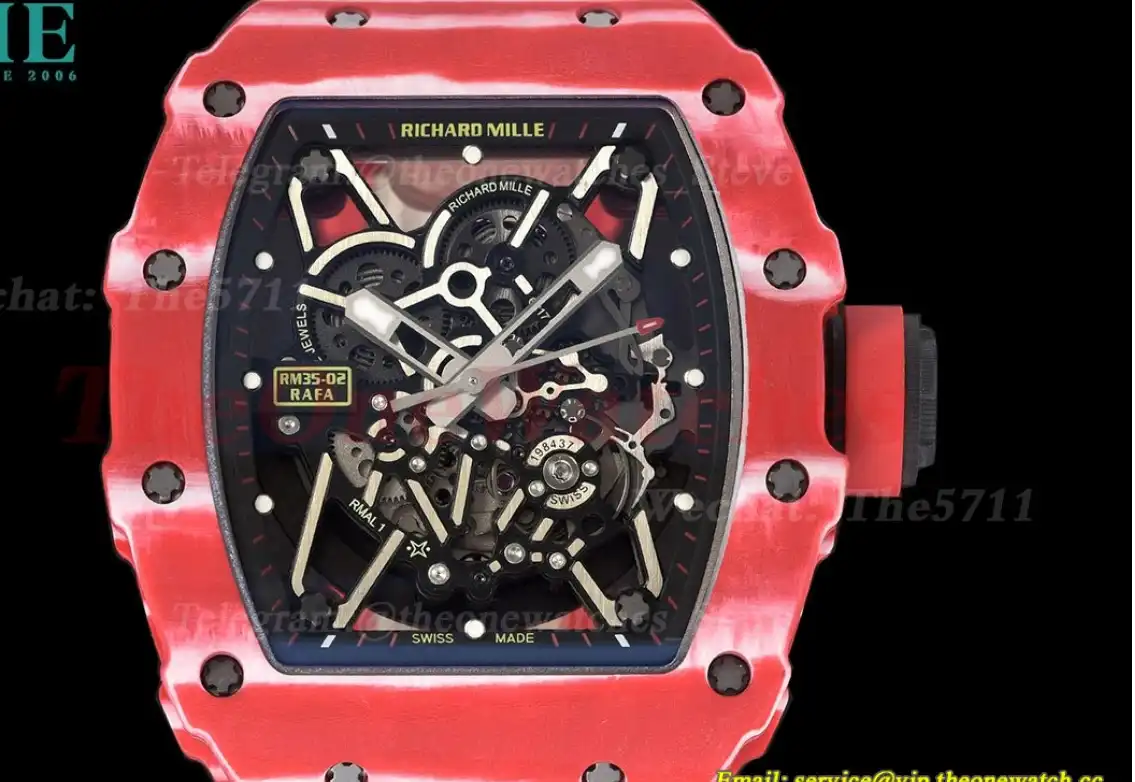 RM035-02 NTPT RU Skeleton Dial on Red Strap ZF V5 NH05A