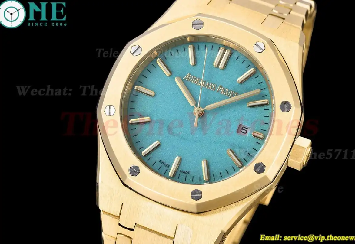 Royal Oak 15500 41mm YG YG Tiffany Blue Dial GDF MY8215