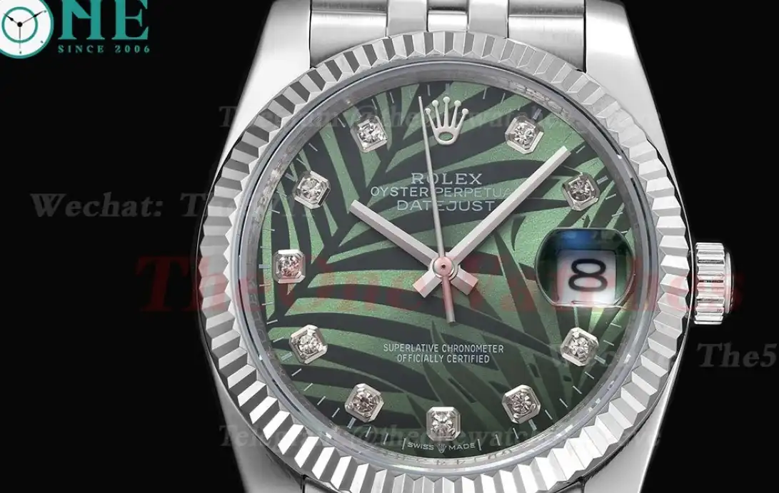 Datejust 126234 36mm Jub SS SS Green Palm Motif GDF MY8215