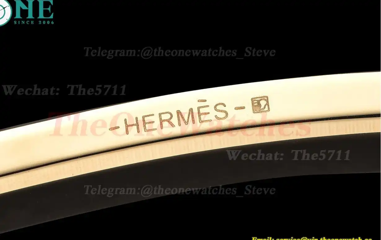 Yellow Gold Hermes SS Buckle on khaki Leather Belt 3.8cm