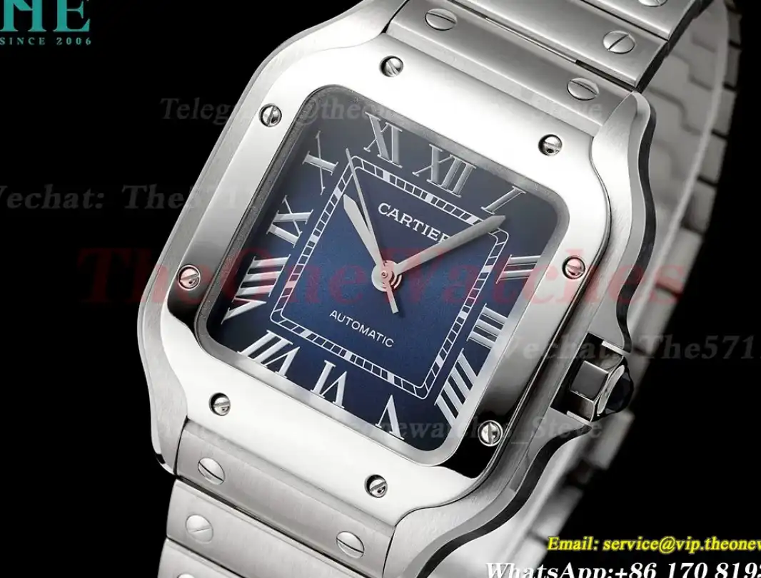 Santos De Cartier 35mm SS SS Blue Dial AF MY9015