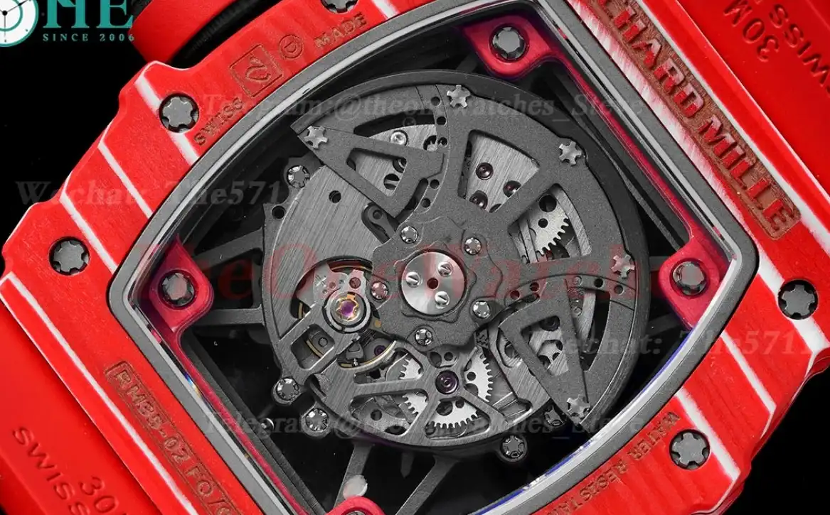 RM035-02 NTPT RU Skeleton Dial on Red Strap ZF V5 NH05A