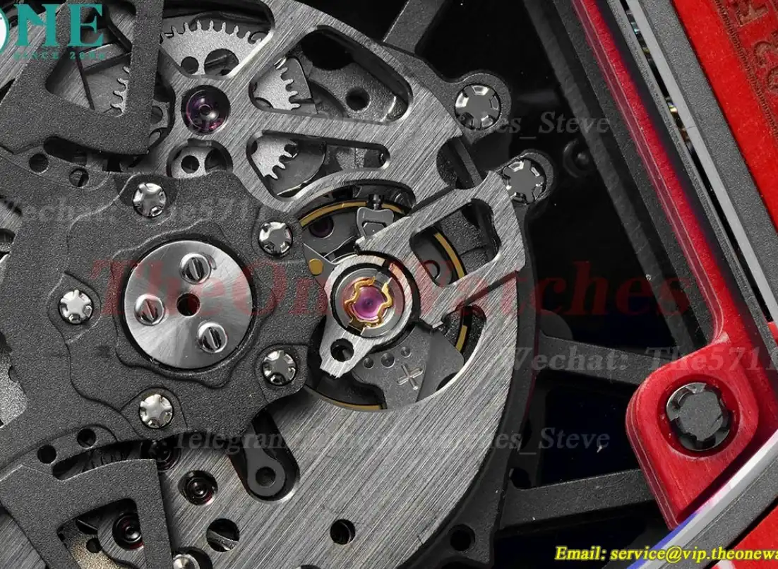 RM035-02 NTPT RU Skeleton Dial on Red Strap ZF V5 NH05A