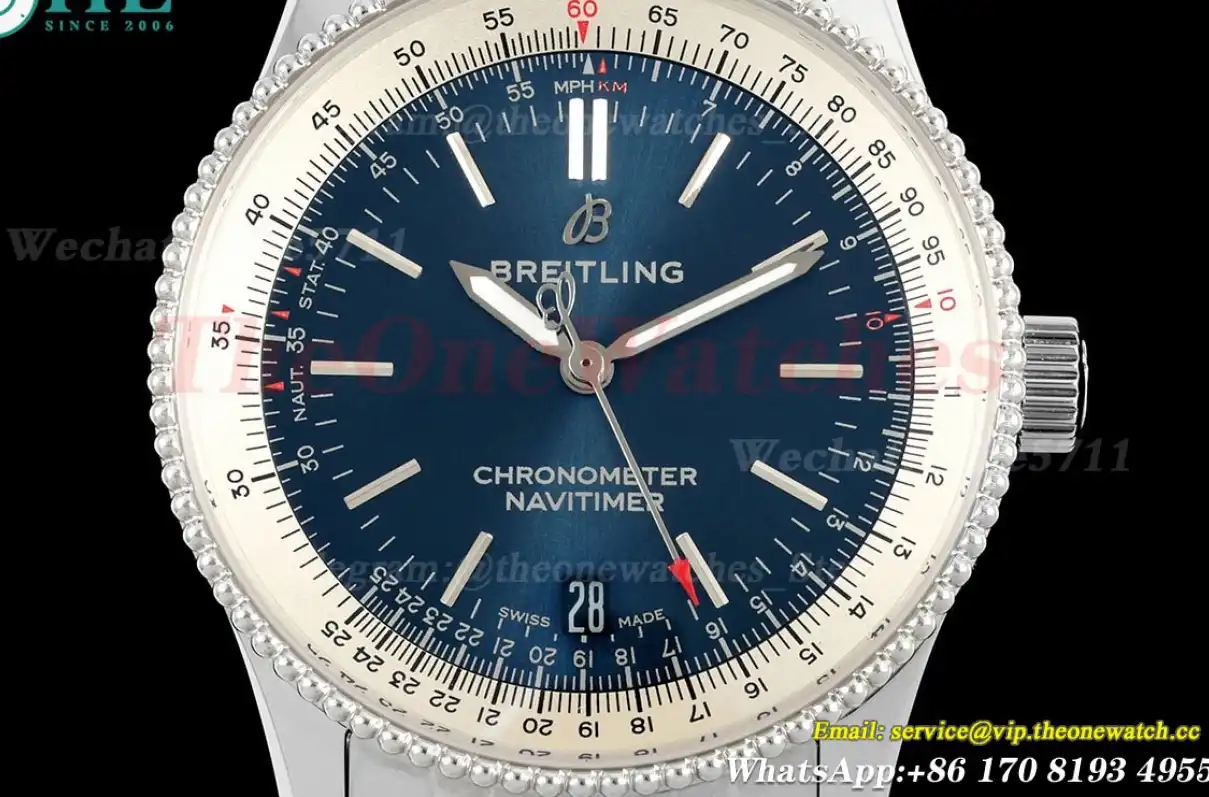 Navitimer 1 41mm Date SS SS Blue Dial TF A2824