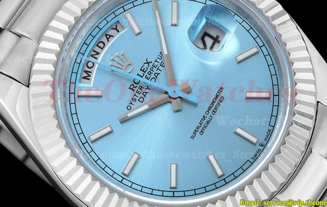 Daydate 40MM SS SS Ice Blue Stk GDF MY8215