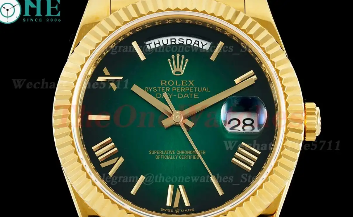 DayDate 228238 40mm YG YG Gradient Green Dial KF VR3255(Gain Weight)