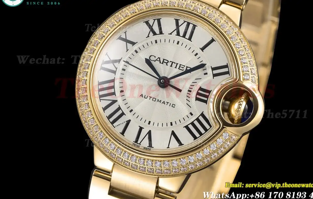 Ballon Bleu De Cartier 33mm YG YG White Rmn GDF NH05