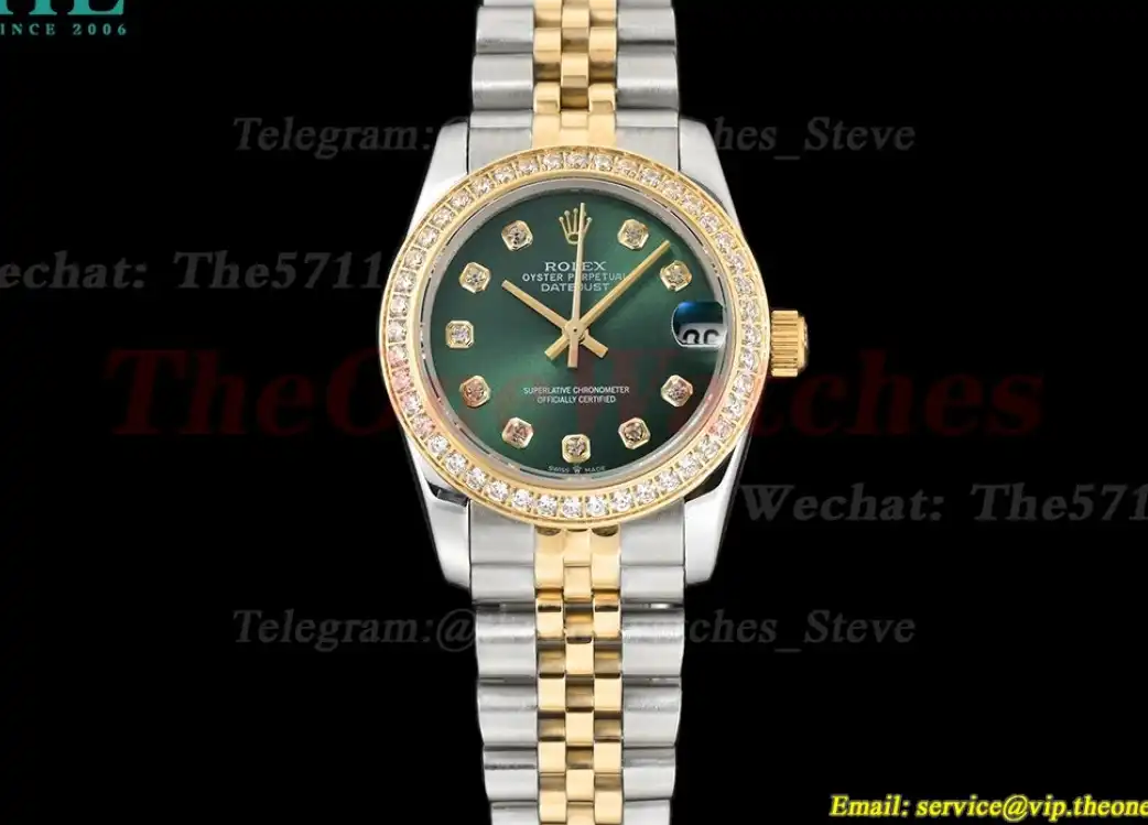 Datejust 28mm Dia YG SS Green Dia GDF MY8215