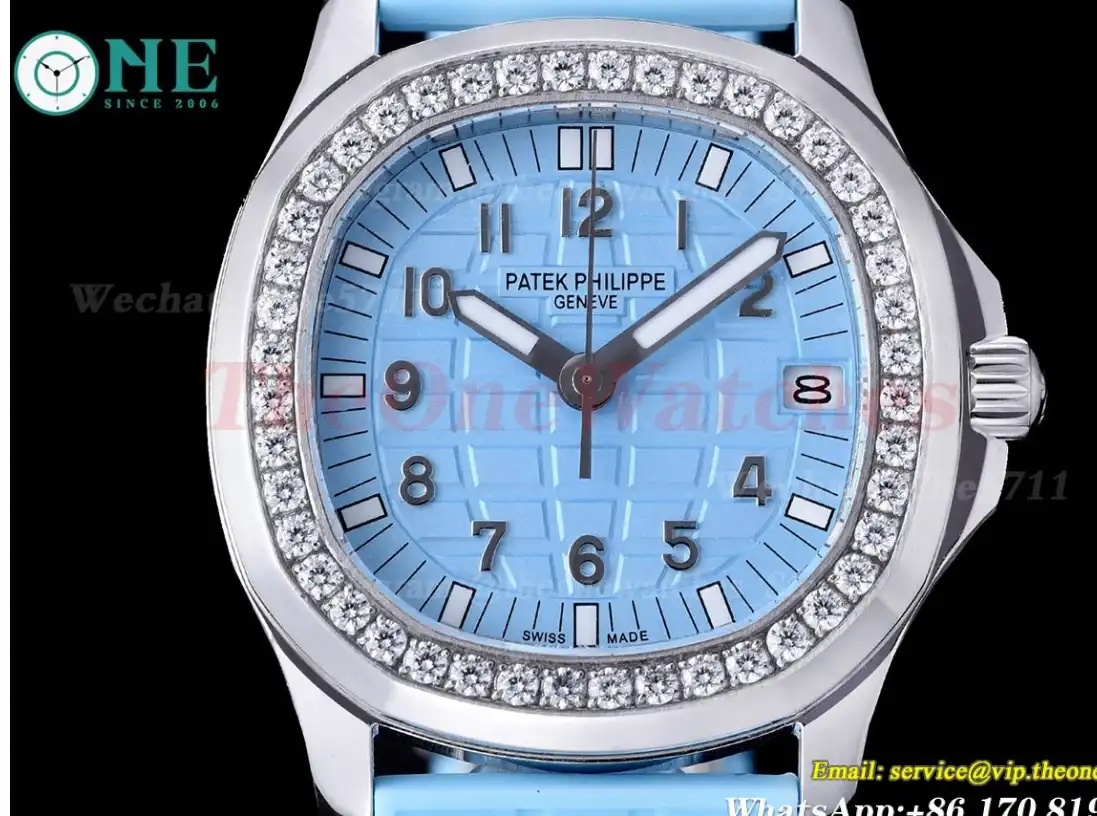 Aquanaut Ladies 35mm Diamond Bezel SS RU Blue TWF A324