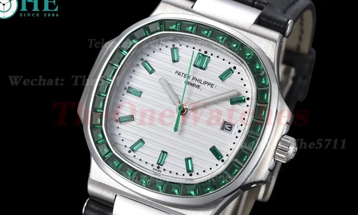 Nautilus Diamond 40mm SS LE Green Dia White Dial GDF MY8215