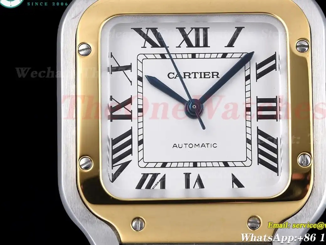 Santos De Cartier 35mm YG SS White Dial GF MY9039