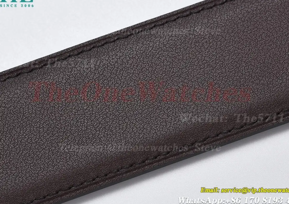 YG Hermes SS Buckle on Brownish Black Leather Belt 3.8cm