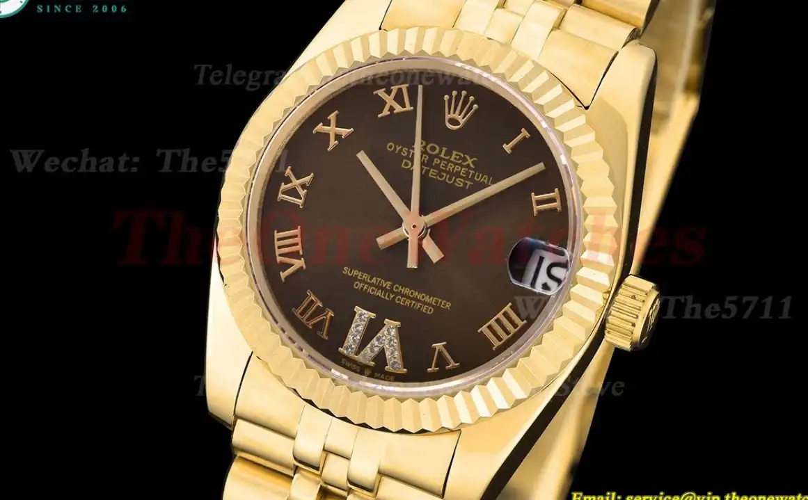 Datejust 28mm Jub YG YG Brown Rmn GDF MY8215