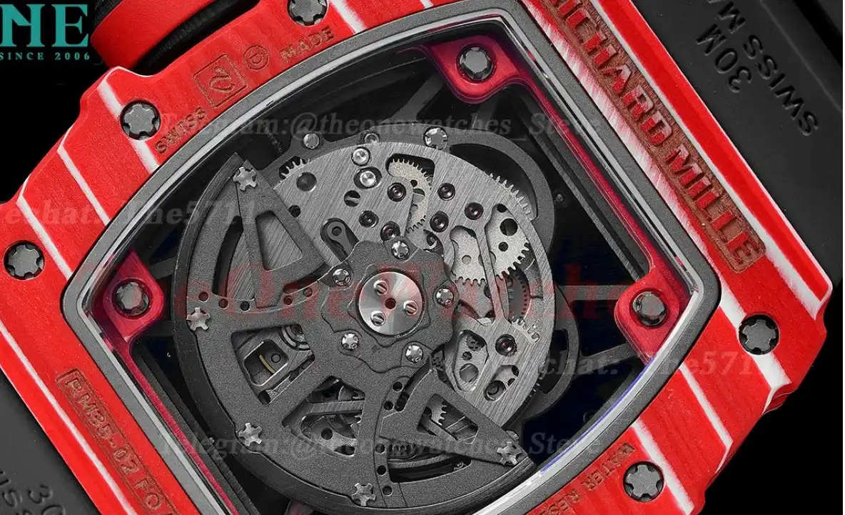 RM035-02 Carbon RU Skeleton Dial on Black Strap ZF V5 NH05A