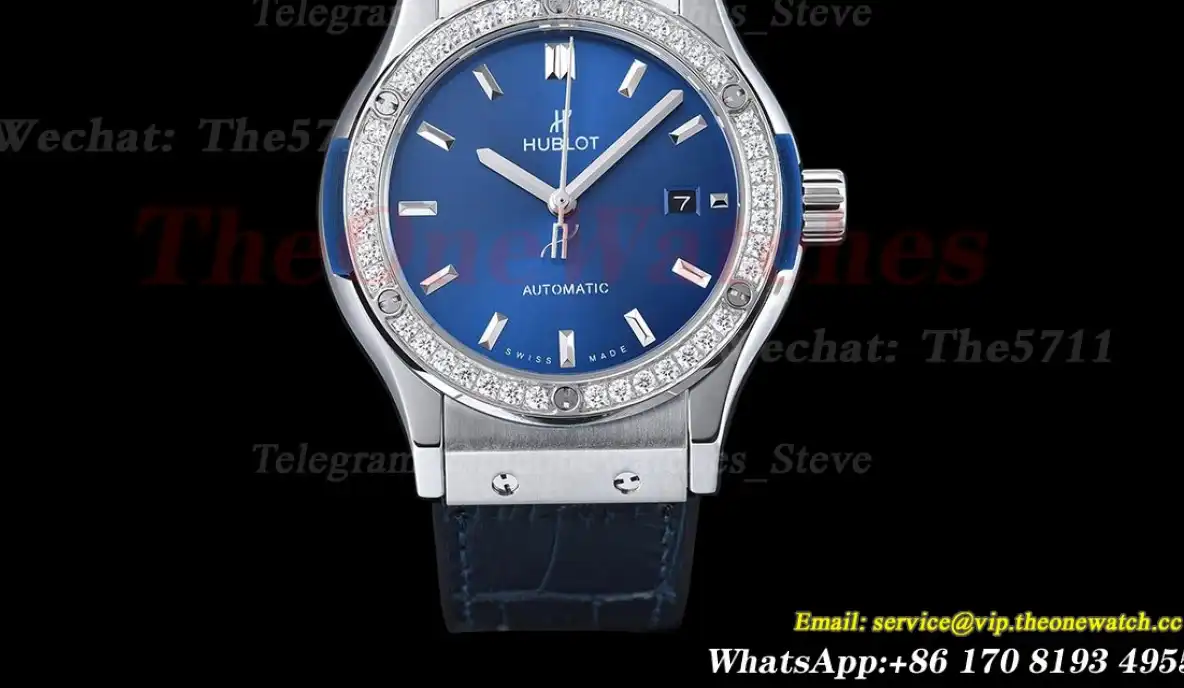 Classic Fusion 42mm Diamond SS RU Black Blue Dial GDF MY8215