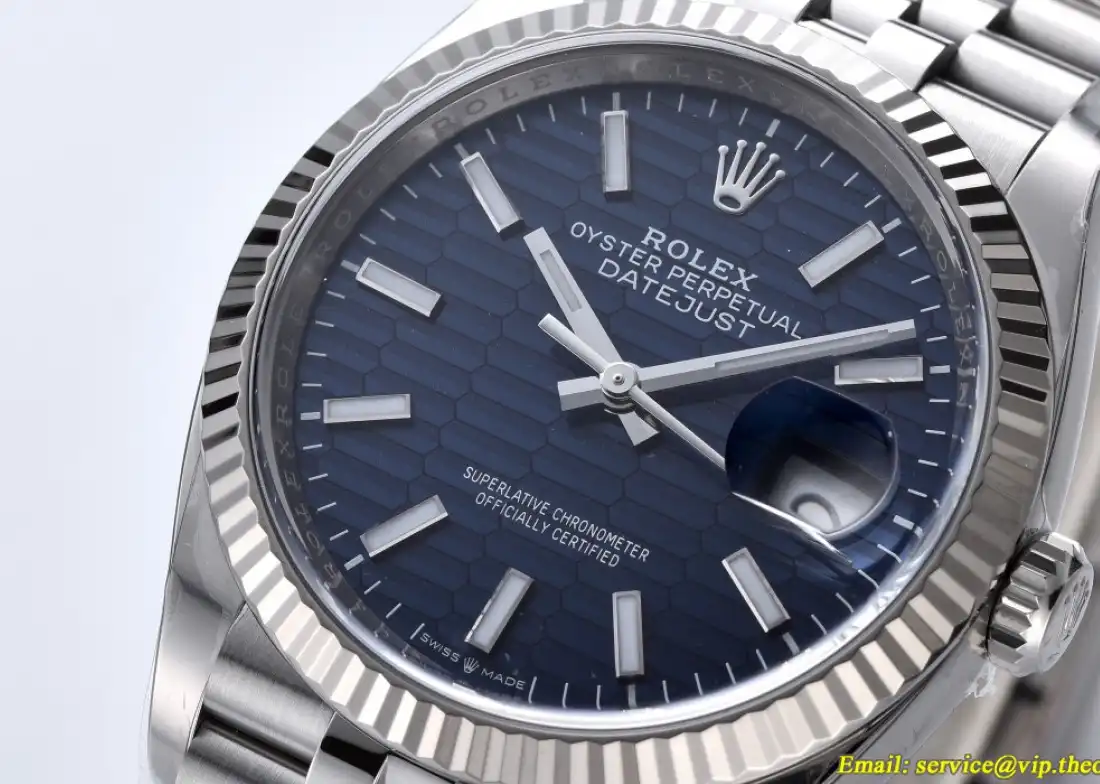 Datejust 126234 36mm Jub SS SS Blue Texetured Dial Clean SH3235