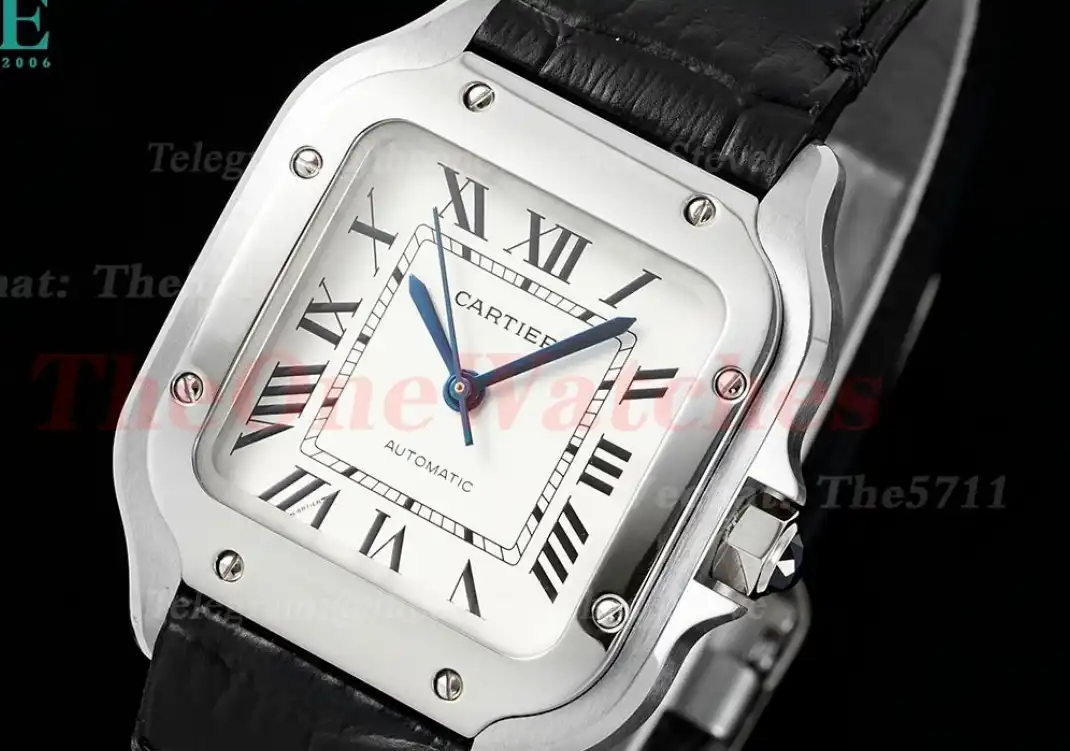 Santos De Cartier 35mm Black SS LE White Dial AF MY9015