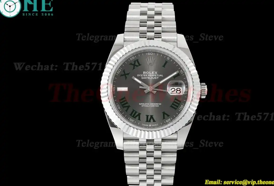 Datejust 126334 Wimbledon 41mm Jub SS SS Grey Dial JQF VR3235