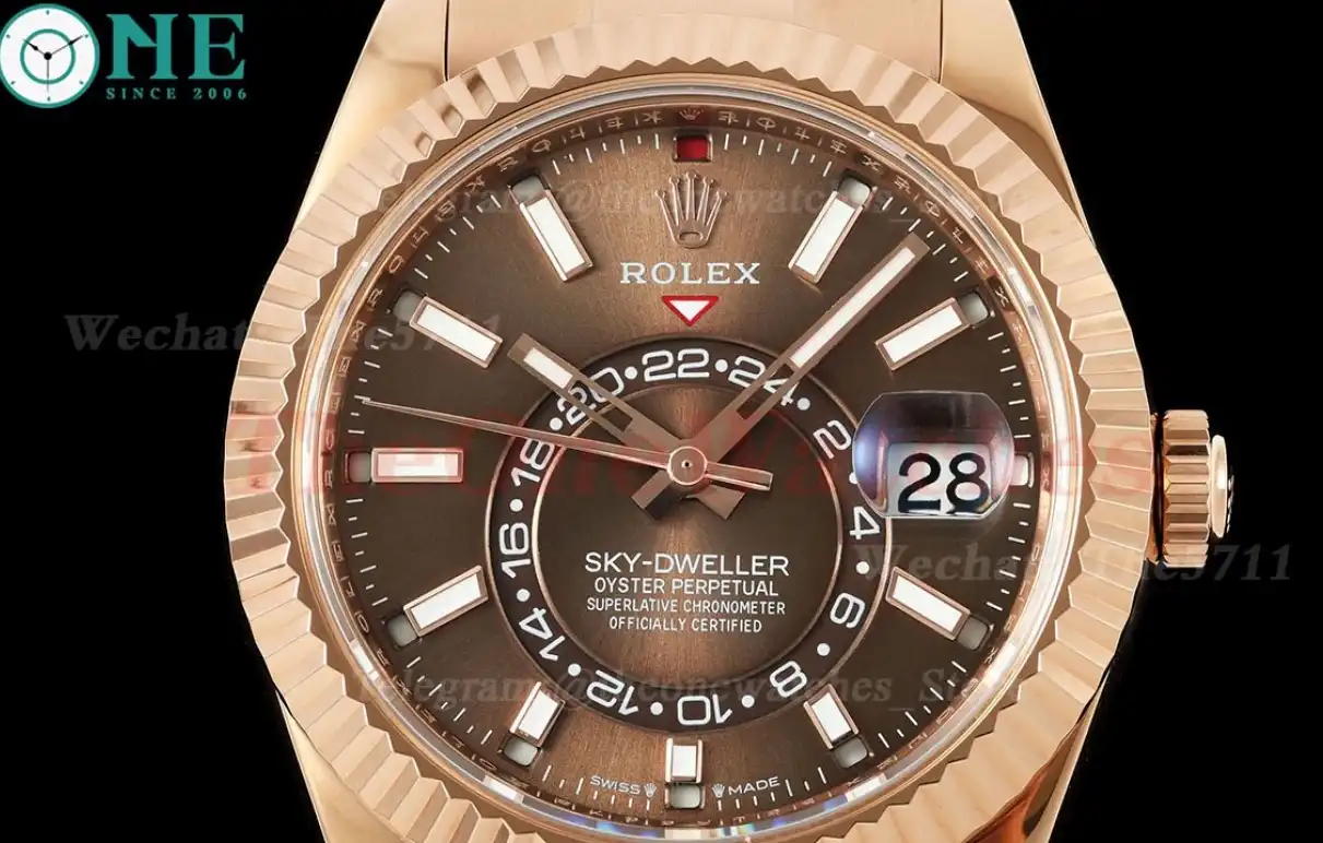 SkyDweller 336235 42mm RG RU Brown Dial ZF A2824(Tungsten Heavy Version)