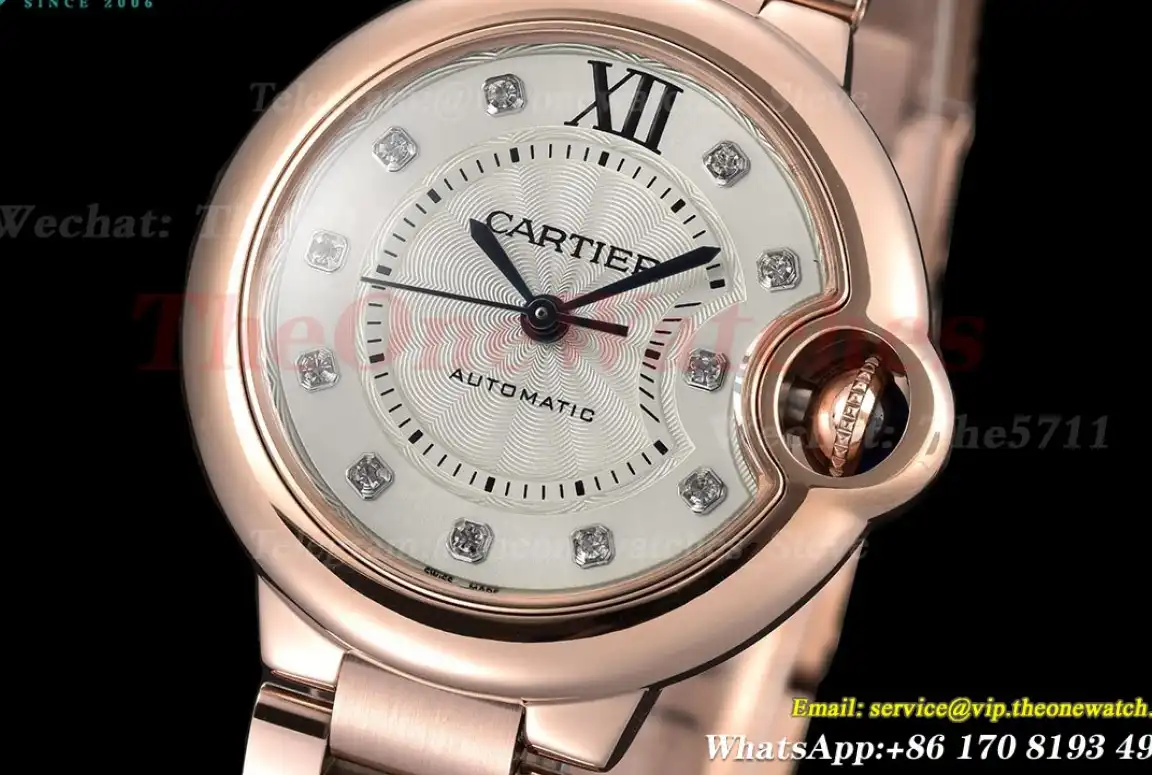 Ballon Bleu De Cartier 33mm RG RG White Dia GDF NH05